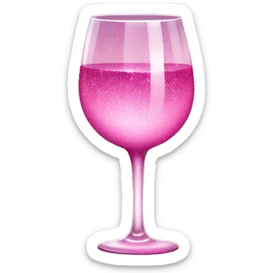 Pink sparkly wine glass sticker
