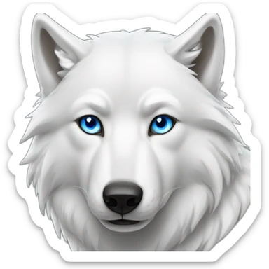 White wolf with blue eyes sticker