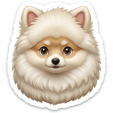 white baby Pomeranian
 only face  sticker