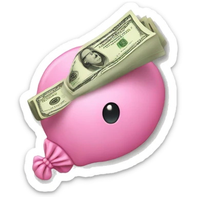 A pink wad of cash  sticker