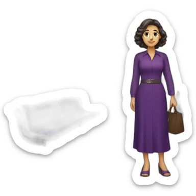 Armenian women in purple clothing in the bus station sticker