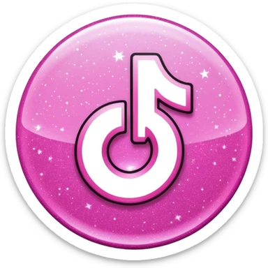 glitter pink logo TikTok sticker