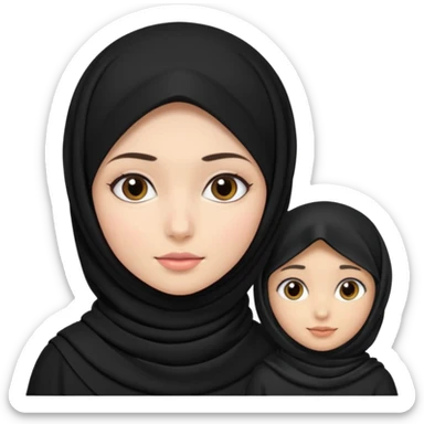 girl with black hijab and another girl without hijab sticker
