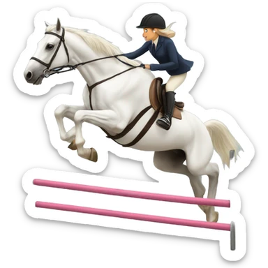 horse jumping with a girl sticker