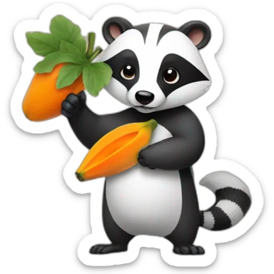A badger holding a sign that says PAPAYA sticker