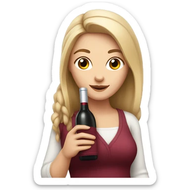 White Girl with a bottle of wine in hand sticker