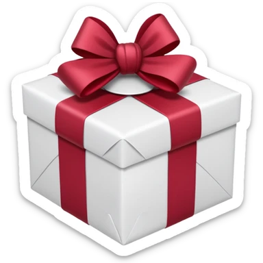 christmas gift with white color and cranberry bow sticker