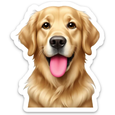 Golden retriever with sock in mouth sticker