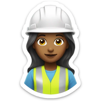 Girl with construction helmet sticker