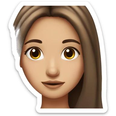 girl with long brown hair, long eye lashes, gorgeous sticker