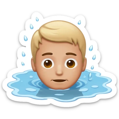 apple style emoji of a man lying face down in a puddle sticker