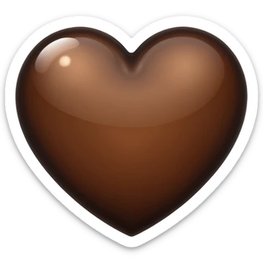 a transparent darkish brown heart emoji sticker