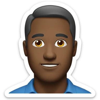 blue shirt portrait of man sticker