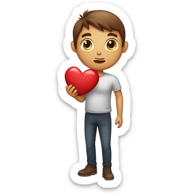 Men holding heart and say sorry to gf sticker