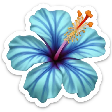 One pastel blue hibiscus sticker