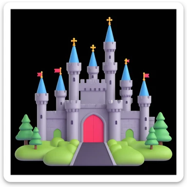 king and queen, castle background sticker
