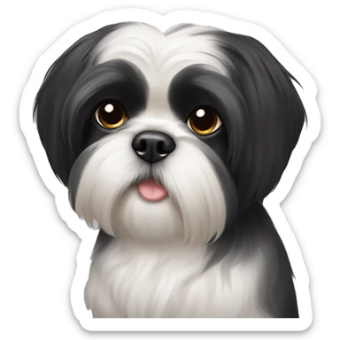 2.5 year old, entirely black, no white at all, shih-tzu sticker