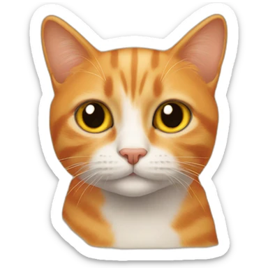 Very small orange cat with slim face sticker