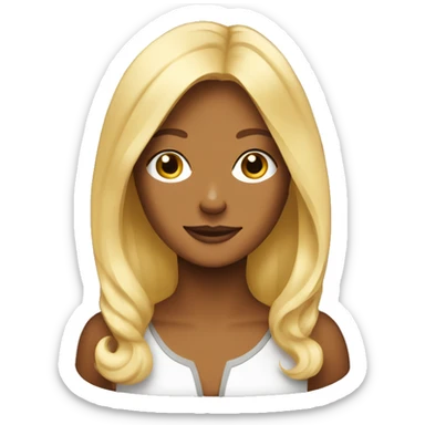 Blond woman and cavalier dog  sticker