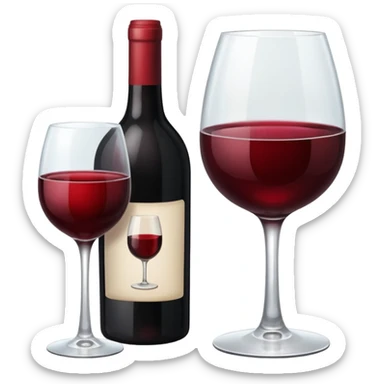 Wine bottle and glass sticker