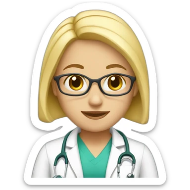 blonde pediatrician sticker