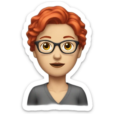 journalist-woman-red-short-hair sticker