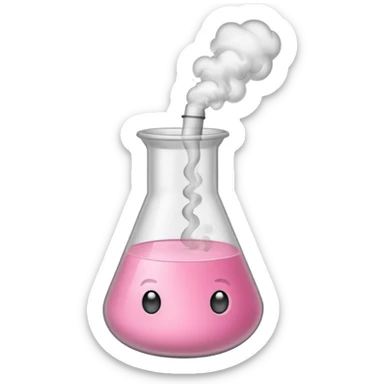 pink beaker with smoke no face one tube sticker