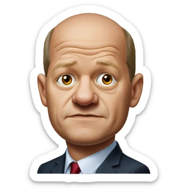photorealistic Olaf Scholz shrugs sticker
