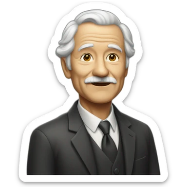 Portrait of an old man in suit sticker