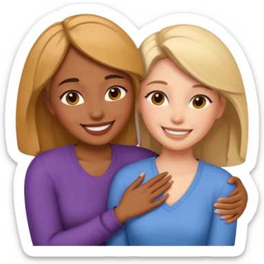 women embrace sticker