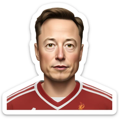 Elon Musk in a Liverpool shirt sticker