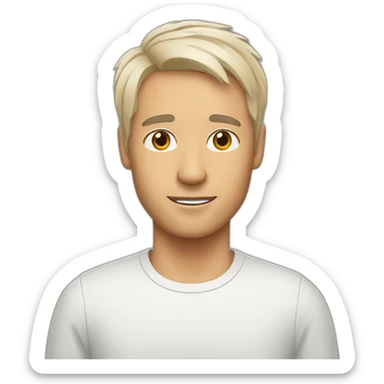 Man with faded hair cut with jack russell terrier dog sticker