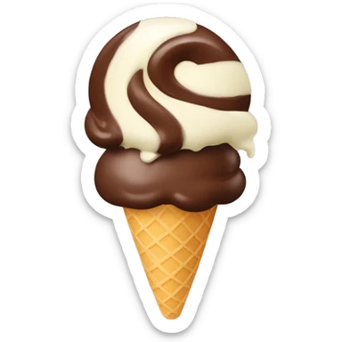 Chocolate and vanillla ice cream swirl sticker