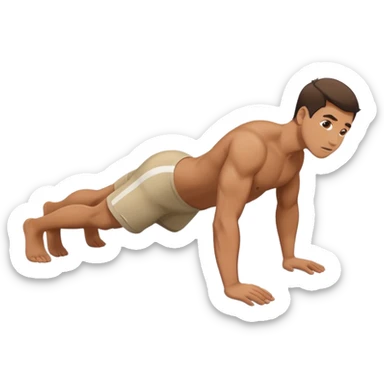 man doing pushups viewed from above sticker