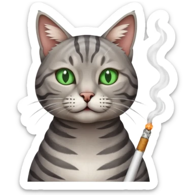 cat smoking weed sticker