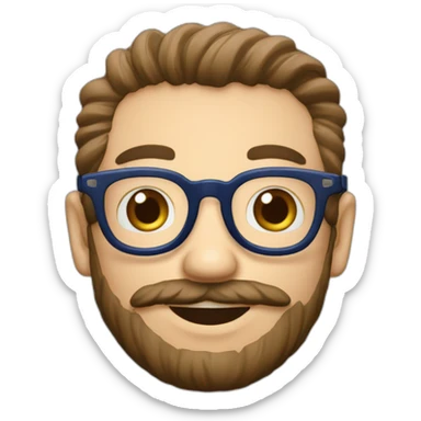 Hombre-pelo blanco-barba-tomando café,lentes azul redondos ke sticker