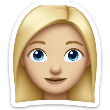 Blonde girl with straight hair and blue eyes sticker