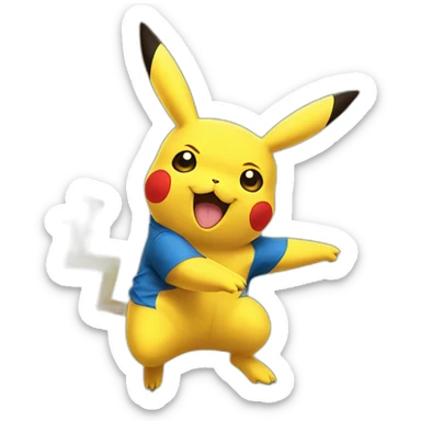 Pikachu jouant au foot sticker