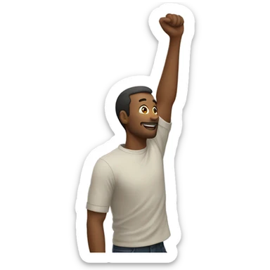 Man raising his arm up tkthe sky  sticker