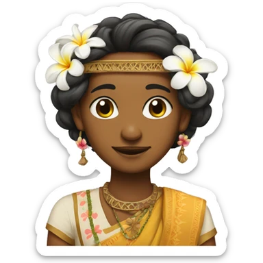 Indian with plumeria  in hair sticker