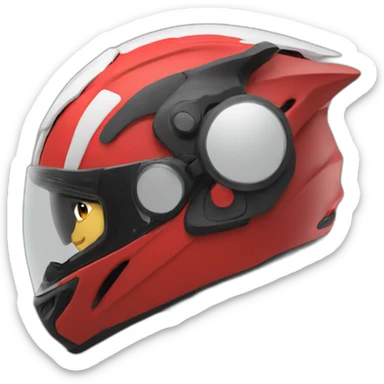 Rider men with red helmet sticker
