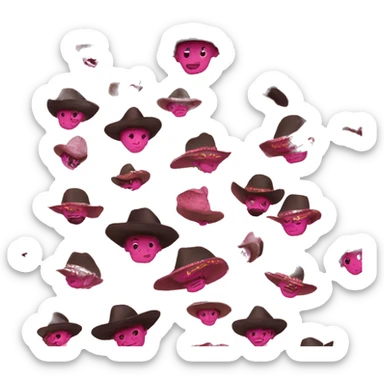 diablo con sombrero rosa sticker