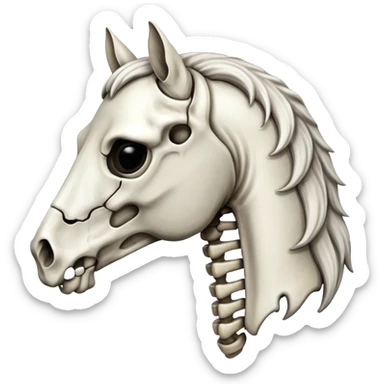 Skeleton horse head sticker