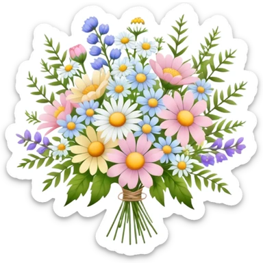Pastel bouquet with wild flowers sticker