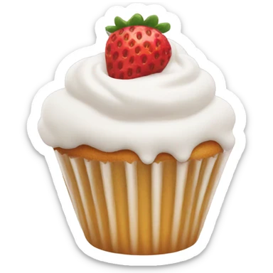 Strawberry cupcake white icing  sticker