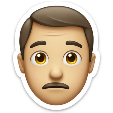 Side eye emoji with frown face sticker