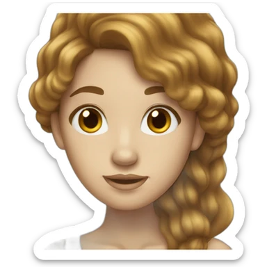 Brown-hair-white-mermaid sticker