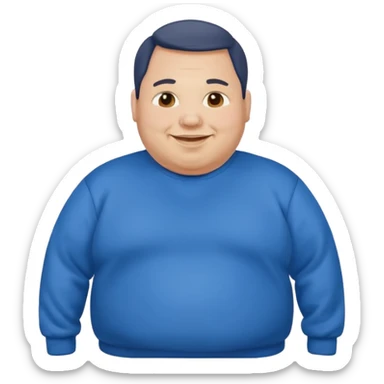 fat man wearing blue sweatshirt sticker