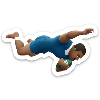 Rugby player diving with shorts sticker
