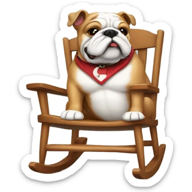 Bulldog sitting in rocking chair  sticker